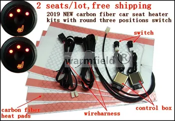 2 seats/lot,carbon fiber seat heater kits with round three positions switch/car heater
2 seats/lot,carbon fiber seat heater kits with round three positions switch/car heater