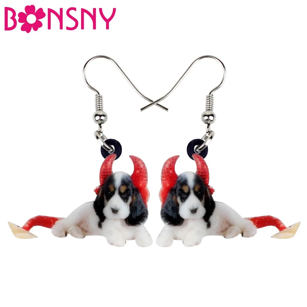 Bonsny Acrylic Halloween Devil Cavalier King Charles Spaniel Dog Earrings Drop Dangle Sweet Decoration Jewelry For Women Girls
Bonsny Acrylic Halloween Devil Cavalier King Charles Spaniel Dog Earrings Drop Dangle Sweet Decoration Jewelry For Women Girls