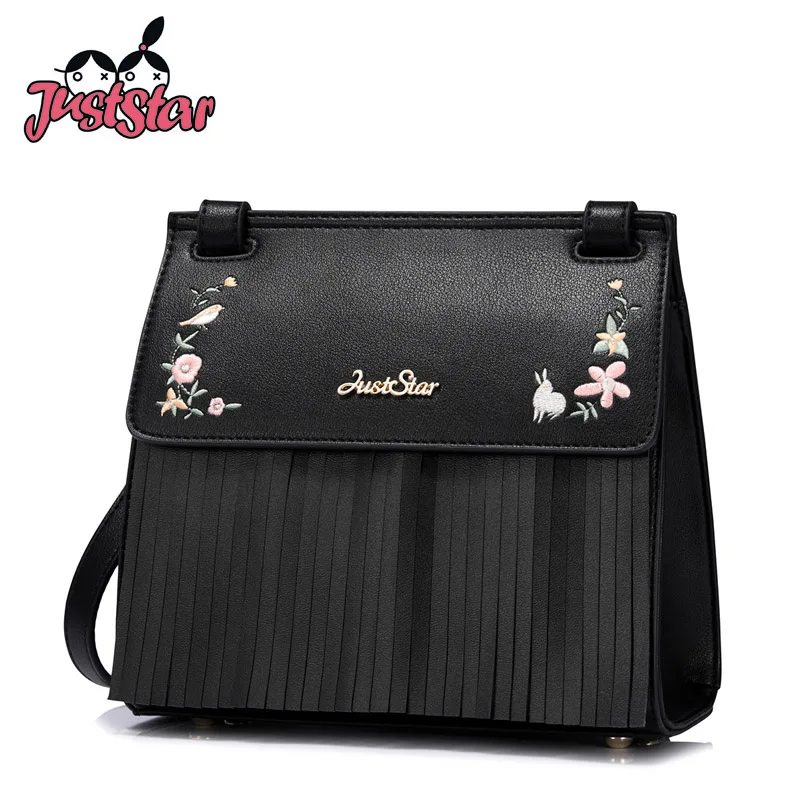 SALE JUST STAR Women's PU Leather Messenger Bags Ladies Embroidery Flower Shoulder Purse Female Leisure Tassel Crossbody Bags
SALE JUST STAR Women's PU Leather Messenger Bags Ladies Embroidery Flower Shoulder Purse Female Leisure Tassel Crossbody Bags