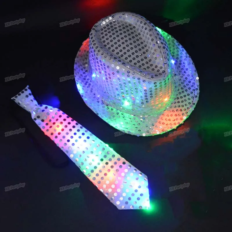 6set Women Men LED Light Up Flashing Sequin Jazz Hat Neck Tie Rave Glow Party Dance Show Christmas Navidad Wedding Decoration
6set Women Men LED Light Up Flashing Sequin Jazz Hat Neck Tie Rave Glow Party Dance Show Christmas Navidad Wedding Decoration