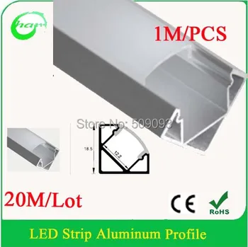 20pcs/Lot 45degree angle profiles aluminum profile for led strip light, triangle shape, with clear cover/milky diffuse cover
20pcs/Lot 45degree angle profiles aluminum profile for led strip light, triangle shape, with clear cover/milky diffuse cover
