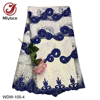 Milylace high quality Nigerian tulle lace fabric 5 yards embroidery African lace fabric with fashion stones for dresses WDW-105
Milylace high quality Nigerian tulle lace fabric 5 yards embroidery African lace fabric with fashion stones for dresses WDW-105
