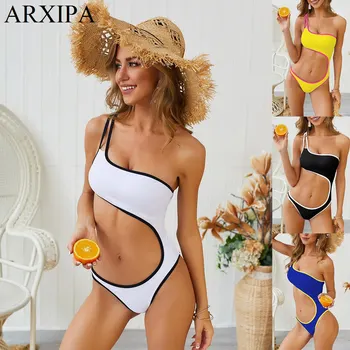 ARXIPA 2019 One Piece Swimsuit Sexy One Shoulder Women Swimwear Cut Out Bathing Suit Monokini Beachwear Bodysuit Bandeau Fused
ARXIPA 2019 One Piece Swimsuit Sexy One Shoulder Women Swimwear Cut Out Bathing Suit Monokini Beachwear Bodysuit Bandeau Fused
