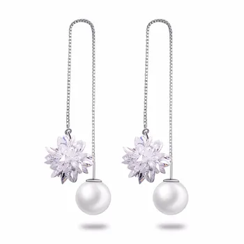 XIYANIKE 925 Sterling Silver Long Cube Pearl Zircon Crystal Flower Handmade Drop Earrings For Women Wedding Jewelry Accessories
XIYANIKE 925 Sterling Silver Long Cube Pearl Zircon Crystal Flower Handmade Drop Earrings For Women Wedding Jewelry Accessories