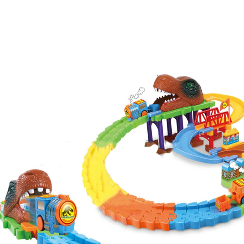 Electric Racing rail car kids dinosaur train track model toy baby Railway Track Racing Road Transportation Boy Puzzle Toys
Electric Racing rail car kids dinosaur train track model toy baby Railway Track Racing Road Transportation Boy Puzzle Toys