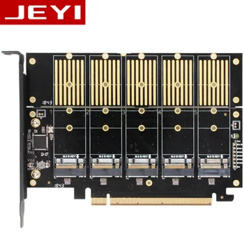 JEYI JMS585-X16 PCIE 5 m. 2 SATA expansion card turn PCIE3.0 SATA RAID array card 5*ssd 5*ngff 5*m.2 softraid card big power NEW
JEYI JMS585-X16 PCIE 5 m. 2 SATA expansion card turn PCIE3.0 SATA RAID array card 5*ssd 5*ngff 5*m.2 softraid card big power NEW