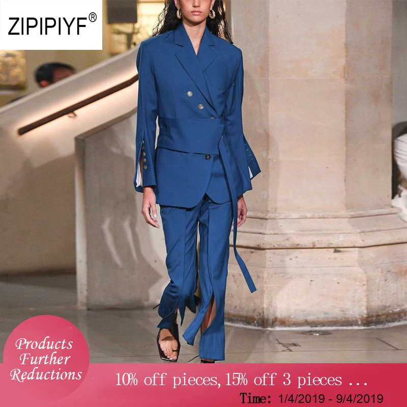Pant Suits 2 Piece Set Women Single Breasted oblique Blazer Jacket&Trouser Office Lady Suit Feminino Ladies slit coat&pant AB355
Pant Suits 2 Piece Set Women Single Breasted oblique Blazer Jacket&Trouser Office Lady Suit Feminino Ladies slit coat&pant AB355
