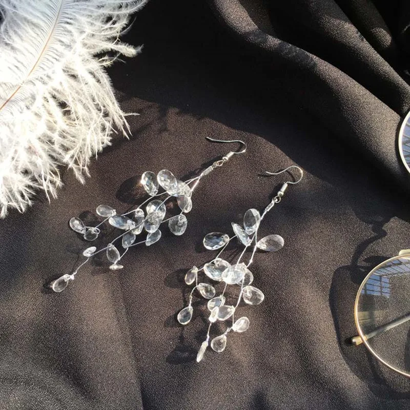 Transparent crystal branches leaves long earrings Women's Romantic Gold-Color Stud Earrings Fashion Jewelry 016
Transparent crystal branches leaves long earrings Women's Romantic Gold-Color Stud Earrings Fashion Jewelry 016