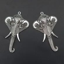 4pcs Antique Silver Color Elephant Charm Alloy Pendants Retro Necklace Bracelet DIY Metal Jewelry Findings 62*37mm A1357
4pcs Antique Silver Color Elephant Charm Alloy Pendants Retro Necklace Bracelet DIY Metal Jewelry Findings 62*37mm A1357