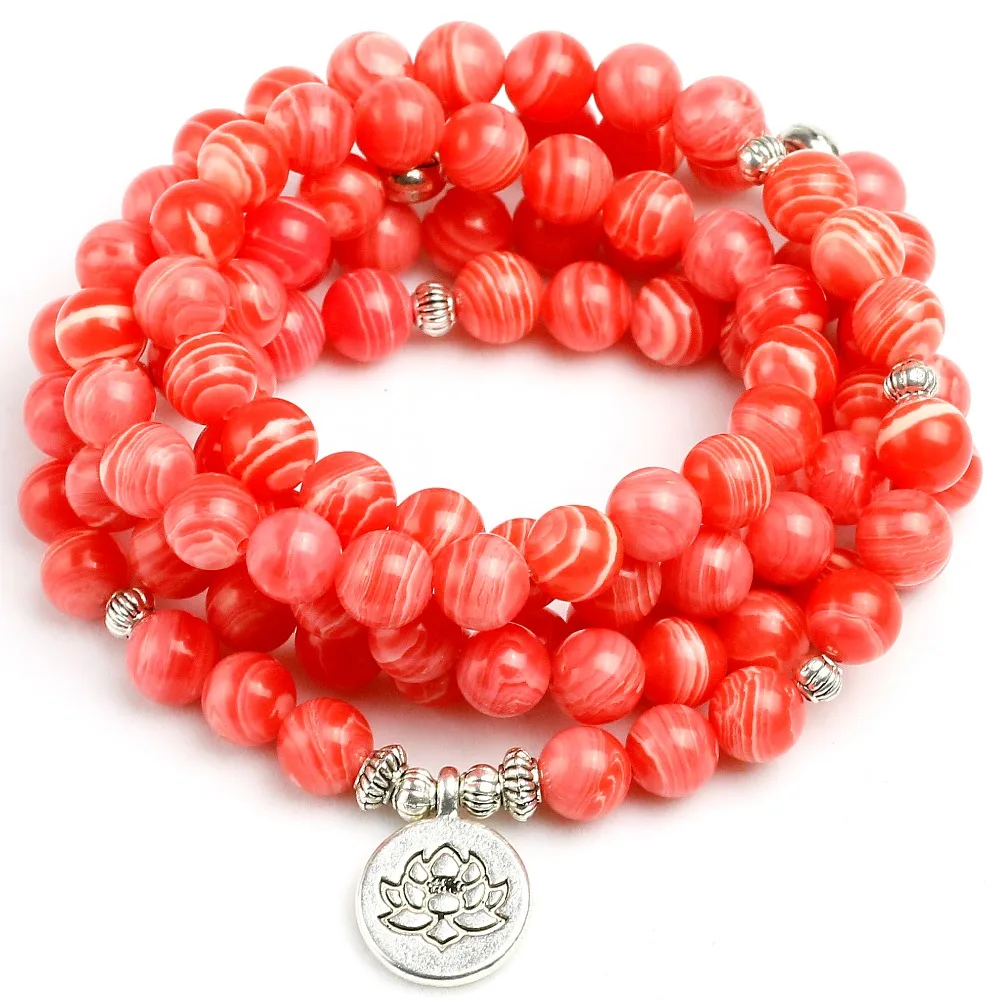 Rhodochrosite Stone Beads Women Bracelet Yoga Lotus Tree Life Charm Wing Mala Necklace Jewelry Handmade Gift
Rhodochrosite Stone Beads Women Bracelet Yoga Lotus Tree Life Charm Wing Mala Necklace Jewelry Handmade Gift