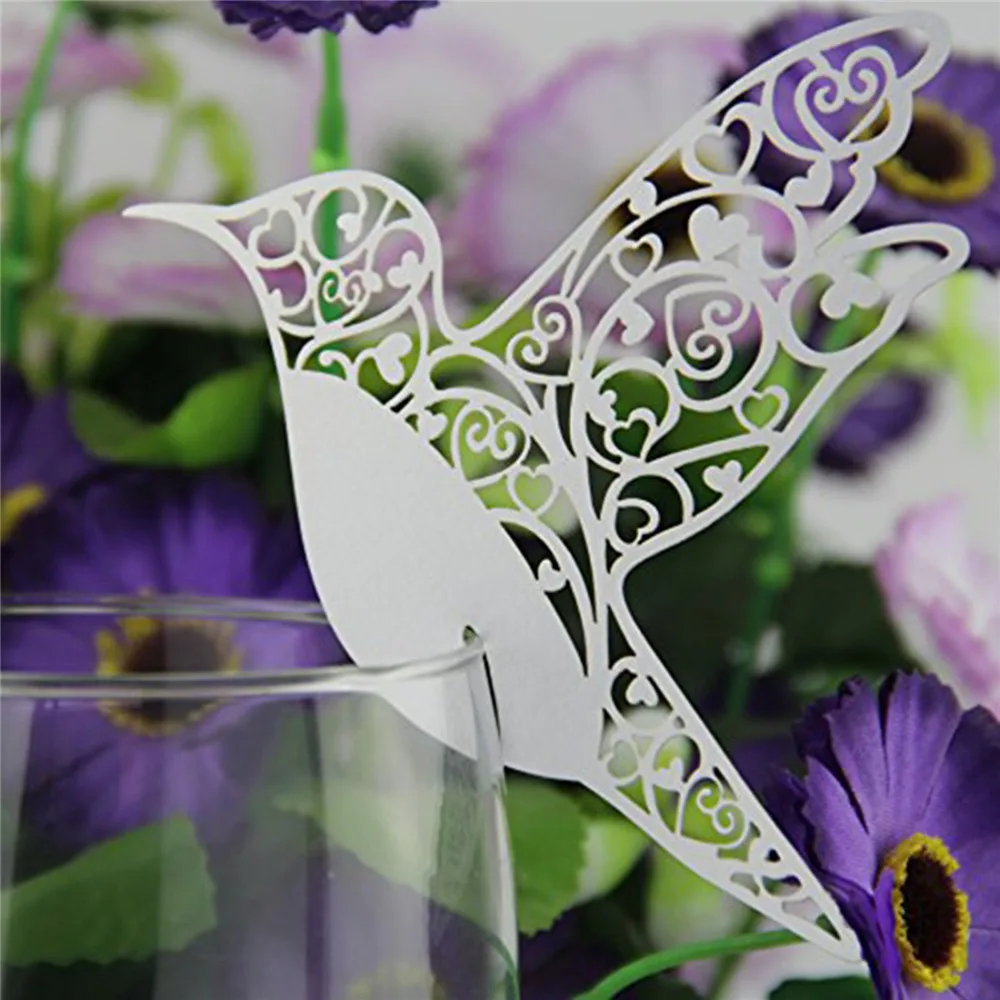 50pc Humming Birds Wedding Table Paper Place Card Escort Name Card Wine Glass Card white color for wedding glass cup decor
50pc Humming Birds Wedding Table Paper Place Card Escort Name Card Wine Glass Card white color for wedding glass cup decor