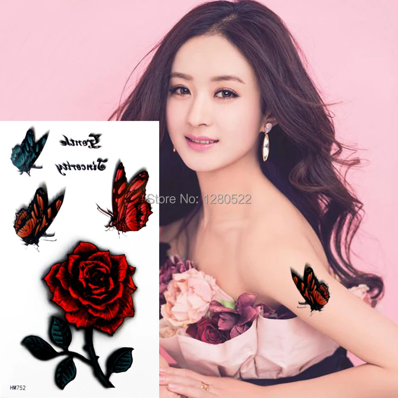 1sheet Butterfly Rose 3D Temporary Totem Tattoo Sticker Red Black Body tattoo Art Tatuagem Temporaria tatoo Women
1sheet Butterfly Rose 3D Temporary Totem Tattoo Sticker Red Black Body tattoo Art Tatuagem Temporaria tatoo Women