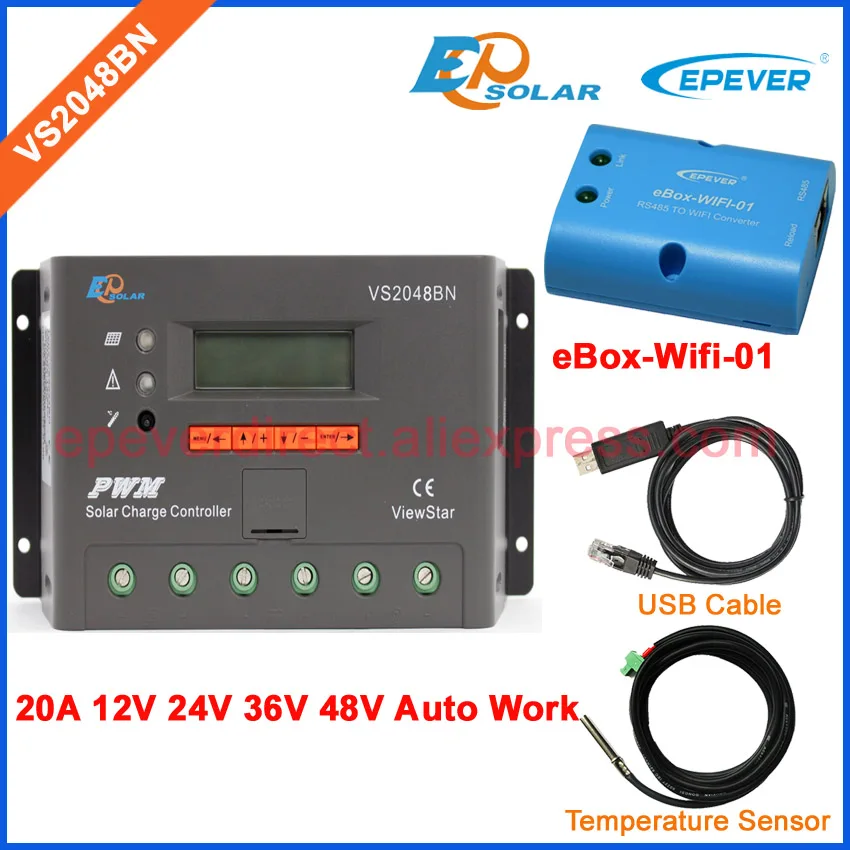 wifi BOX for solar 20A controller VS2048BN USB cable and Temp sensor 20A 48V 36V regulator EPEVER PWM system controller
wifi BOX for solar 20A controller VS2048BN USB cable and Temp sensor 20A 48V 36V regulator EPEVER PWM system controller