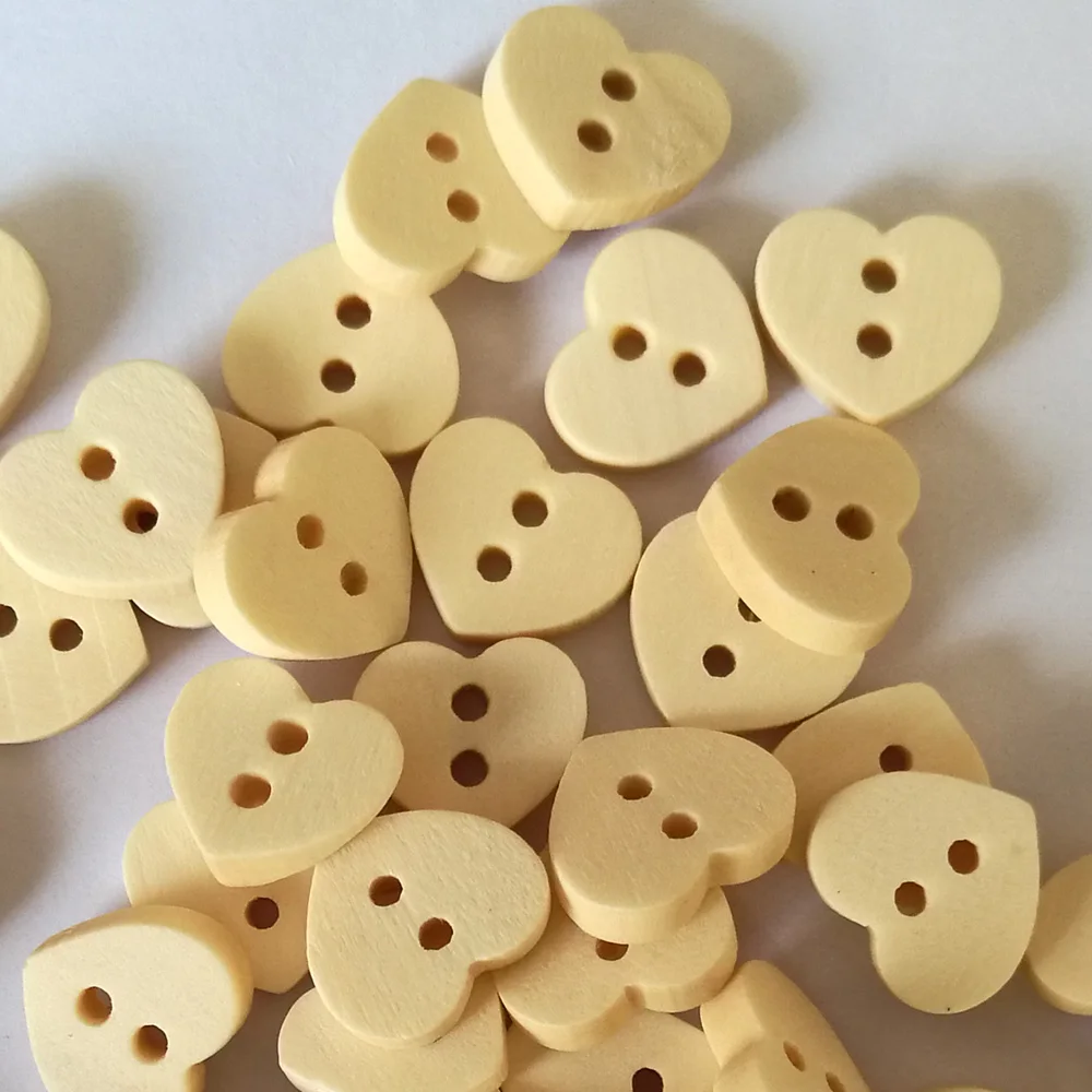 2 HOLE WOODEN 15mm BUTTONS 50 x CARTOON SERIES CRAFT ETC., SCRAPBOOKING
