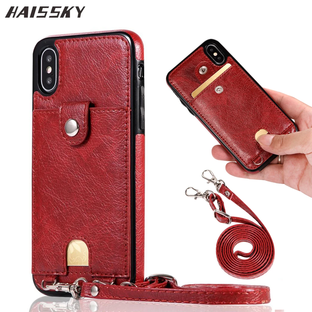 Luxury Leather Wallet Card Holder Case For iPhone 7 8 Plus XR Back Cover Phone Case Shoulder Bag For iPhone X XS Max 6 6s Plus
Luxury Leather Wallet Card Holder Case For iPhone 7 8 Plus XR Back Cover Phone Case Shoulder Bag For iPhone X XS Max 6 6s Plus