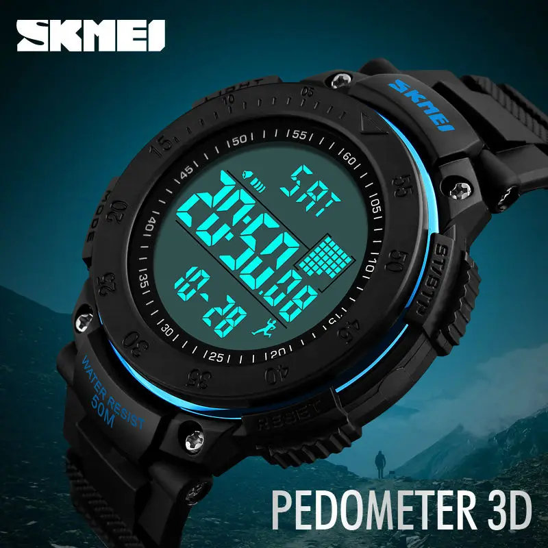 

SKMEI 1238 Brand Digital Watch Men Pedometer 3D Multifunctional Sports Watches Relojes Waterproof Relogio Masculino Wristwatches