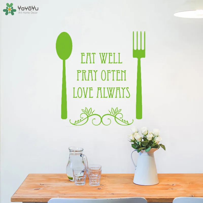 YOYOYU Wall Decal Modern Kitchen Fork Spoon Wall Sticker Quotes Eat Pray Love Removable Interior Art Decor Adhesive Design CT640
YOYOYU Wall Decal Modern Kitchen Fork Spoon Wall Sticker Quotes Eat Pray Love Removable Interior Art Decor Adhesive Design CT640