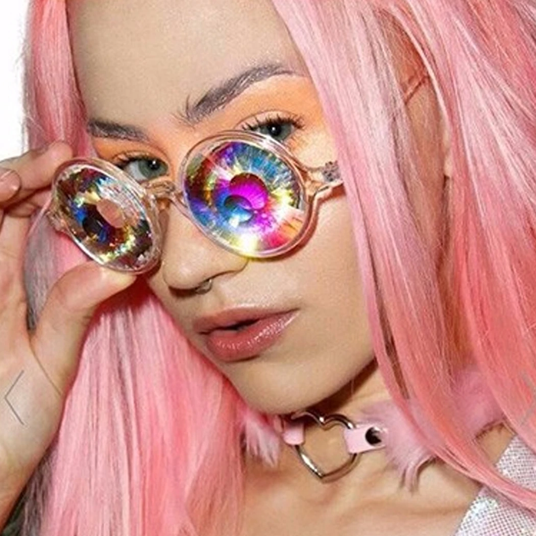 Fashion Round Kaleidoscope Sunglasses Men Women 4D Glass Crystal Psychedelic Cosplay Party Club Cool Glasses Retro Mosaic gafas
Fashion Round Kaleidoscope Sunglasses Men Women 4D Glass Crystal Psychedelic Cosplay Party Club Cool Glasses Retro Mosaic gafas