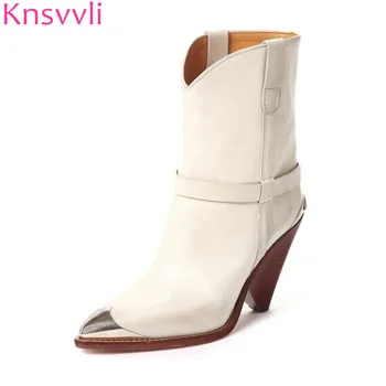 Snake pattern Runway Mid-calf Boots Women Metal Pointed toe Rivets Slip on Spike High heels Punk Wedge Cowboy Boots for Women
Snake pattern Runway Mid-calf Boots Women Metal Pointed toe Rivets Slip on Spike High heels Punk Wedge Cowboy Boots for Women