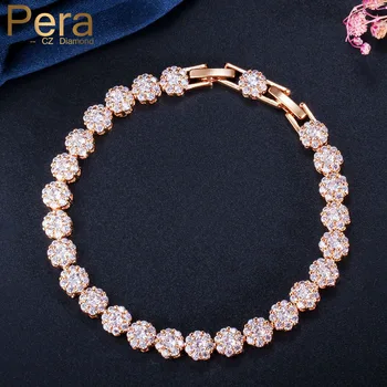 Pera Sparkling AAA+ Cubic Zirconia Yellow Gold Color Big Round Cut Lovely Shape Bracelets for Women Prom Party Jewelry Gift B153
Pera Sparkling AAA+ Cubic Zirconia Yellow Gold Color Big Round Cut Lovely Shape Bracelets for Women Prom Party Jewelry Gift B153