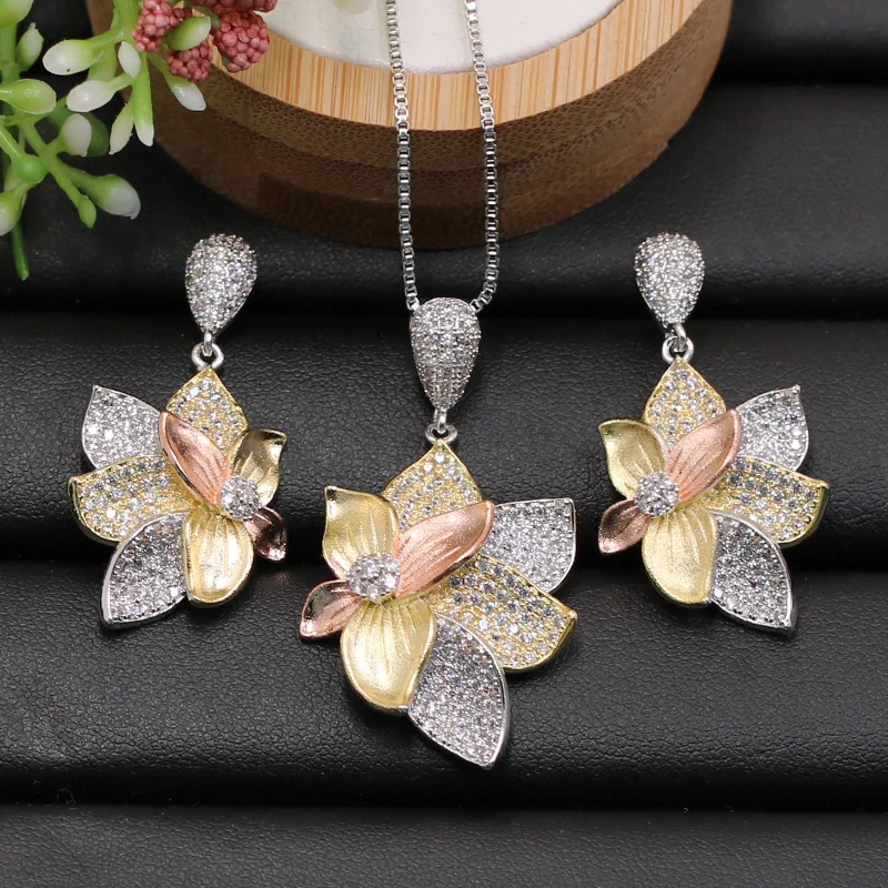 Lanyika Jewelry Set Dubai Artistical Flower Necklace with Earrings for Girl Banquet Wedding Popular Luxury Best Gifts
Lanyika Jewelry Set Dubai Artistical Flower Necklace with Earrings for Girl Banquet Wedding Popular Luxury Best Gifts