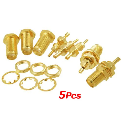 2015 Hot New 5 Pcs SMA Female Nut Bulkhead Crimp Straight RF Coax Connectors Adapters
2015 Hot New 5 Pcs SMA Female Nut Bulkhead Crimp Straight RF Coax Connectors Adapters