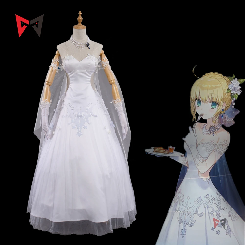 MMGG Fate Zero saber Cosplay Costume Arturia Pendragon Avalon cosplay wedding dress Fate stay night cosplay set custom made
MMGG Fate Zero saber Cosplay Costume Arturia Pendragon Avalon cosplay wedding dress Fate stay night cosplay set custom made