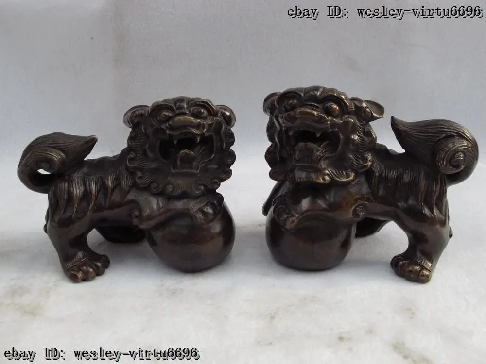 Chinese Copper Bronze Feng shui Evil Kylin Kirin Foo Dog lion brave troops pair
Chinese Copper Bronze Feng shui Evil Kylin Kirin Foo Dog lion brave troops pair