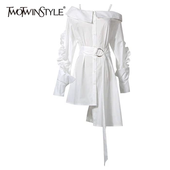 TWOTWINSTYLE Plaid Dress Female Off Shoulder Ruffle Patchwork Belt High Waist Asymmetrical Midi Dresses Women 2020 Autumn Casual
TWOTWINSTYLE Plaid Dress Female Off Shoulder Ruffle Patchwork Belt High Waist Asymmetrical Midi Dresses Women 2020 Autumn Casual