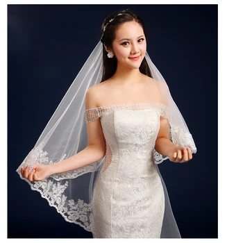 Wedding veil one Layer White Ivory Bridal veil wedding accessories Lace Edge vestido de noiva schleier sluier
Wedding veil one Layer White Ivory Bridal veil wedding accessories Lace Edge vestido de noiva schleier sluier
