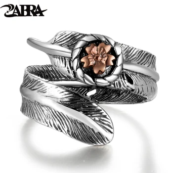ZABRA Vintage 925 Silver Adjustable Ring Female Rose Gold Flower Feather Shape Love Punk Retro Genuine Rings Size 6-11 Jewellery
ZABRA Vintage 925 Silver Adjustable Ring Female Rose Gold Flower Feather Shape Love Punk Retro Genuine Rings Size 6-11 Jewellery