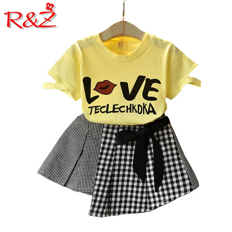 R&Z 2019 Summer New Girls Set Sweet Style Letter Print Yellow Short Sleeve Plaid Skirt Two-piece Set
R&Z 2019 Summer New Girls Set Sweet Style Letter Print Yellow Short Sleeve Plaid Skirt Two-piece Set