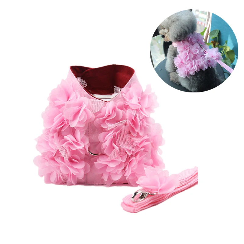 Breathable Stereo Pink Flower Harness Small Dog Pet Leash And Leash Set Puppy Vest Harness Leashes For Chihuahua Teddy
Breathable Stereo Pink Flower Harness Small Dog Pet Leash And Leash Set Puppy Vest Harness Leashes For Chihuahua Teddy