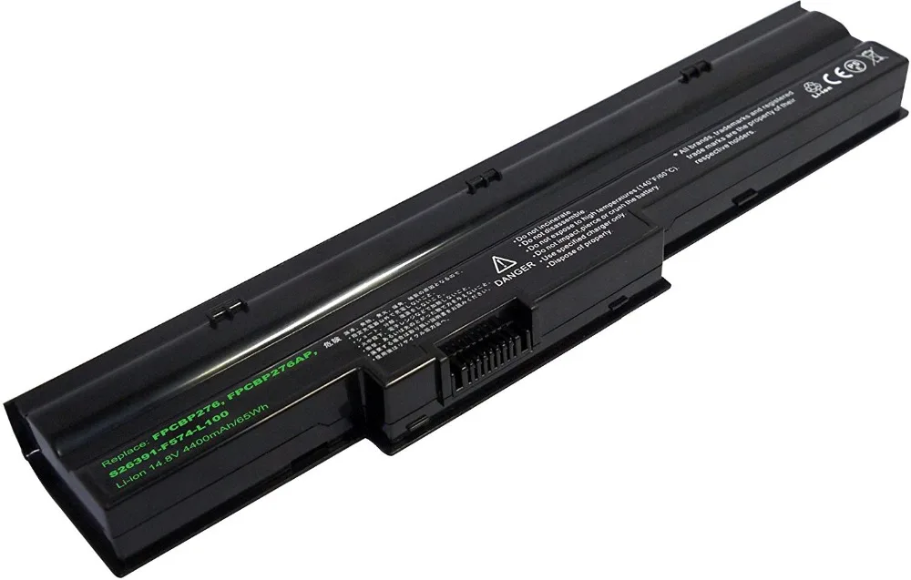 14.8V 4400MAh 65Wh 8 Cell Battery for FUJITSU Lifebook NH751, Compatible Part Numbers: FPCBP276, FPCBP276AP, S26391-F574-L100
14.8V 4400MAh 65Wh 8 Cell Battery for FUJITSU Lifebook NH751, Compatible Part Numbers: FPCBP276, FPCBP276AP, S26391-F574-L100