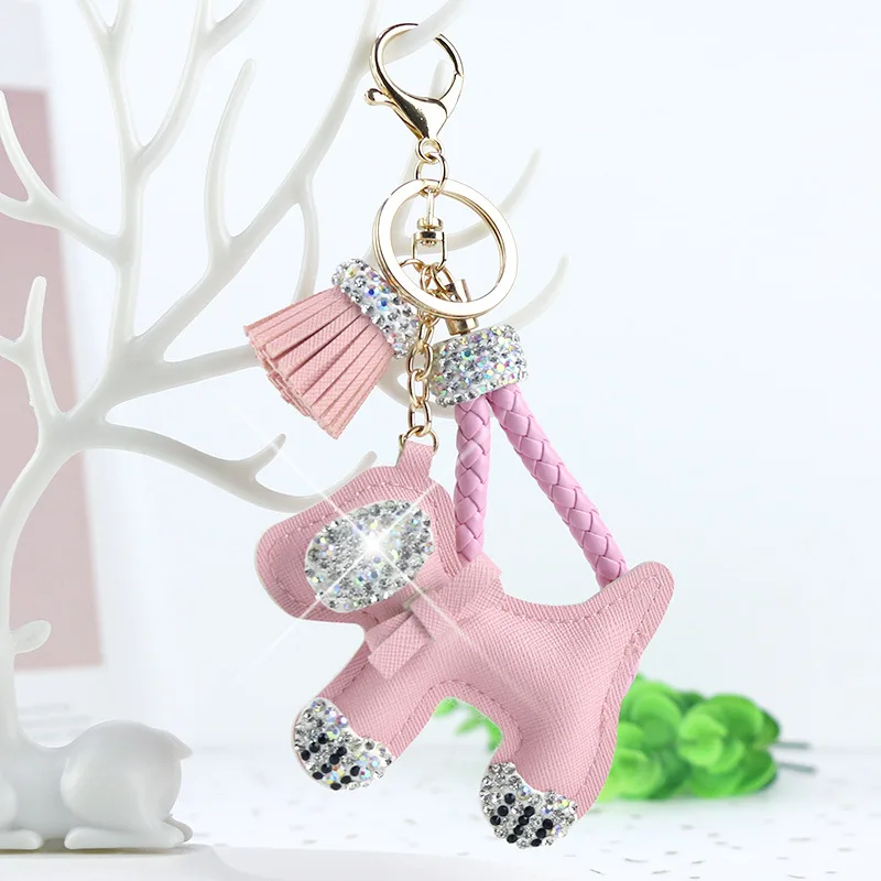 Korean Rhinestone Cartoon Dog Doll Keychain Pendant Leather Pendant Keychain Bag Car Ornament Keyring Women Gifts
Korean Rhinestone Cartoon Dog Doll Keychain Pendant Leather Pendant Keychain Bag Car Ornament Keyring Women Gifts