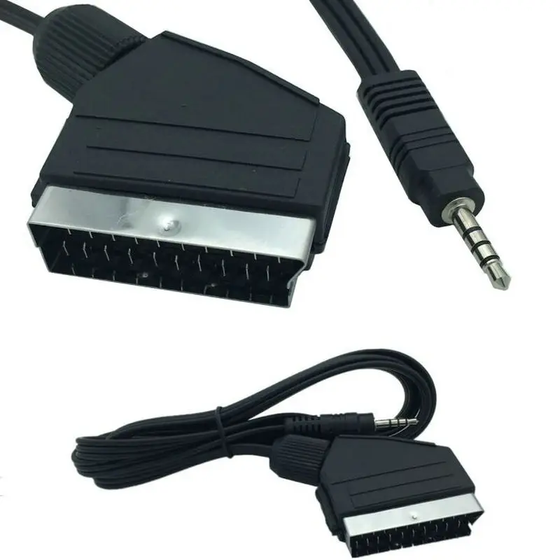 Фото Scart штекер к DC 3 5 мм аудио стерео кабель 1 м|Компьютерные кабели и - купить