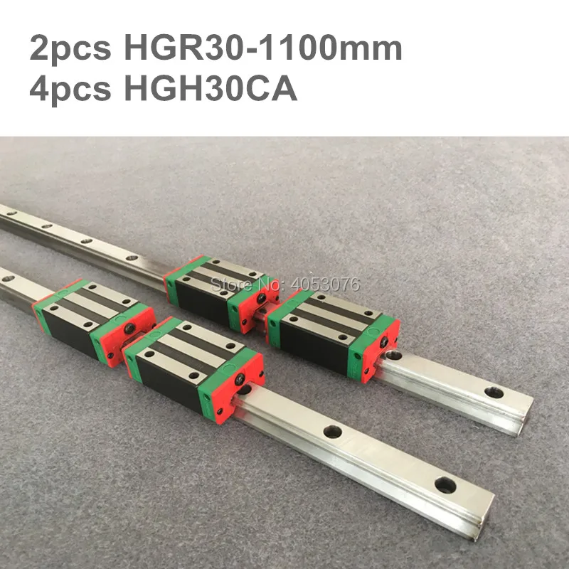 

HGR original hiwin 2 pcs HIWIN linear guide HGR30- 1100mm Linear rail with 4 pcs HGH30CA linear bearing blocks for CNC parts