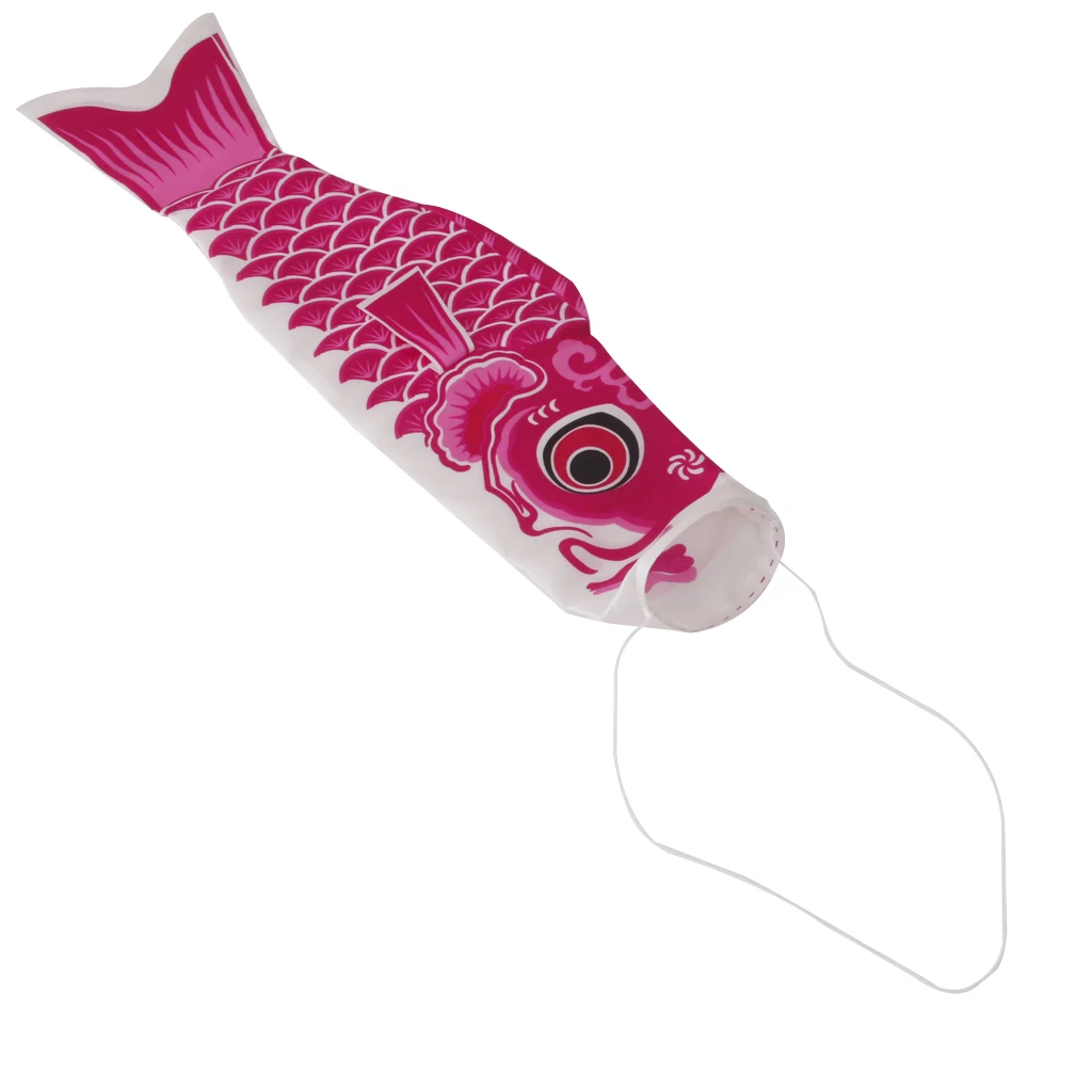 MagiDeal 40cm Japanese Windsock Carp Flag Koi Nobori Sailfish Fish Wind Streamer Pink hot sale