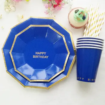 16Sets Happy Birthday Disposable Tableware Navy Blue Foil Gold Paper Plates Dishes Cups Drinking Straws for 1ST Birthday Party
16Sets Happy Birthday Disposable Tableware Navy Blue Foil Gold Paper Plates Dishes Cups Drinking Straws for 1ST Birthday Party