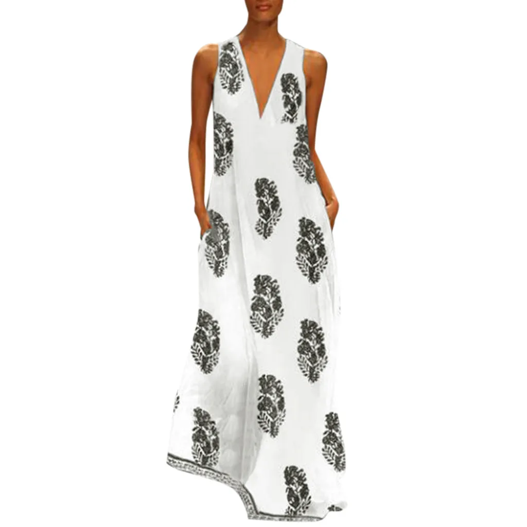 Women Vintage Daily Casual Dress Loose V Neck Sleeveless Boho Floral Print Sundress Splendid Design Summer Maxi Dress Vestidos
Women Vintage Daily Casual Dress Loose V Neck Sleeveless Boho Floral Print Sundress Splendid Design Summer Maxi Dress Vestidos