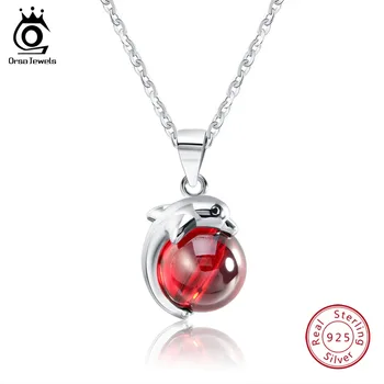 ORSA JEWELS 925 Sterling Silver Pendant Necklace Lovely Dolphin With Red Agate Natural Stone 925 Necklace Women Jewelry OSN02
ORSA JEWELS 925 Sterling Silver Pendant Necklace Lovely Dolphin With Red Agate Natural Stone 925 Necklace Women Jewelry OSN02