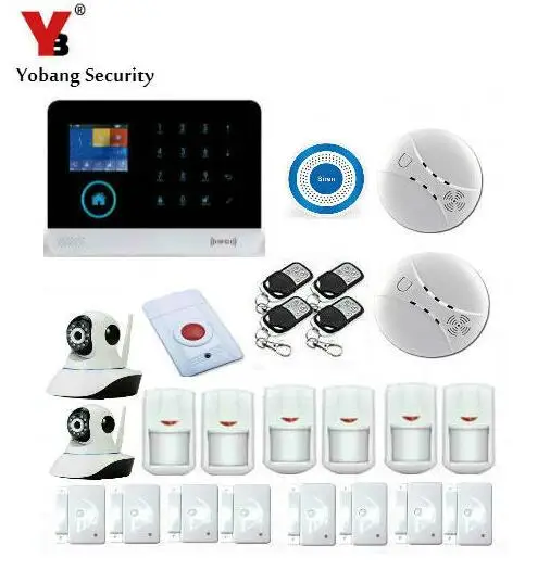 YoBang Security WIFI 3G GPRS Home Alarm System Multilingual Android IOS APP Remote Control RFID Card Wireless IP Camera 433MHZ
YoBang Security WIFI 3G GPRS Home Alarm System Multilingual Android IOS APP Remote Control RFID Card Wireless IP Camera 433MHZ