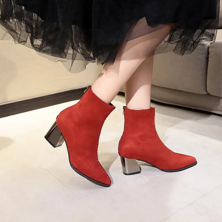 2019 New Fashion Pointed Toe Women's Short Boots New Fashion Solid Knitting Metal Square Heels Boots Women's High Heels Shoe
2019 New Fashion Pointed Toe Women's Short Boots New Fashion Solid Knitting Metal Square Heels Boots Women's High Heels Shoe