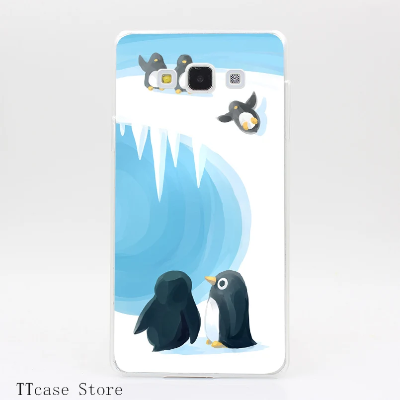 2660CA Penguin Playground Transparent Hard Cover font b Case b font for Galaxy A3 A5 A7