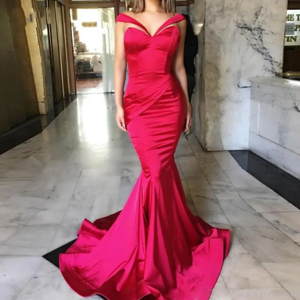 Custom Made Fuchsia Evening Gowns vestido longo Formal Dresses Mermaid robe de soiree Off Shoulder Long Sexy Prom Gown Cheap
Custom Made Fuchsia Evening Gowns vestido longo Formal Dresses Mermaid robe de soiree Off Shoulder Long Sexy Prom Gown Cheap