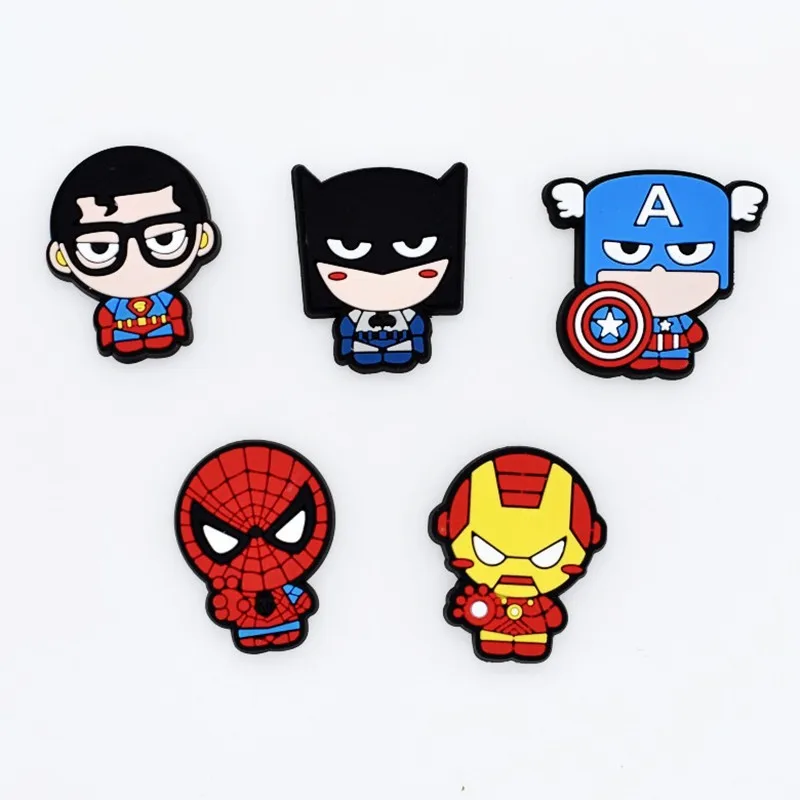 50pcs Cute Cartoon Heros Batman Captain Iron Man Pvc Decor Accessories Flat Back Diy Phone Case Gadgets Charms Kids Gift Charms Aliexpress