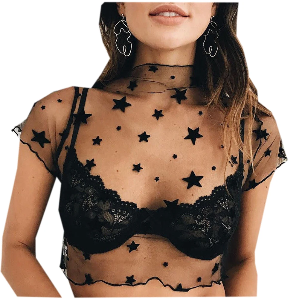 Fashion Women Ladies Sexy Black Mesh Short Sleeve Crop Top Blouses Shirt Casual Women Short Mesh Summer Blouse
Fashion Women Ladies Sexy Black Mesh Short Sleeve Crop Top Blouses Shirt Casual Women Short Mesh Summer Blouse