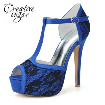 Creativesugar Elegant T strap lace platform high heels woman open toe wedding bridal party prom dress shoes blue pink white heel
Creativesugar Elegant T strap lace platform high heels woman open toe wedding bridal party prom dress shoes blue pink white heel