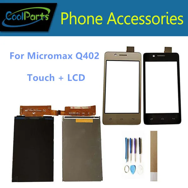 4.0 Inch For Micromax Bolt Q402 Bharat 2 Q402 Seperate LCD Display With Touch Screen Glass Black Gold Color With Tools Tape
4.0 Inch For Micromax Bolt Q402 Bharat 2 Q402 Seperate LCD Display With Touch Screen Glass Black Gold Color With Tools Tape