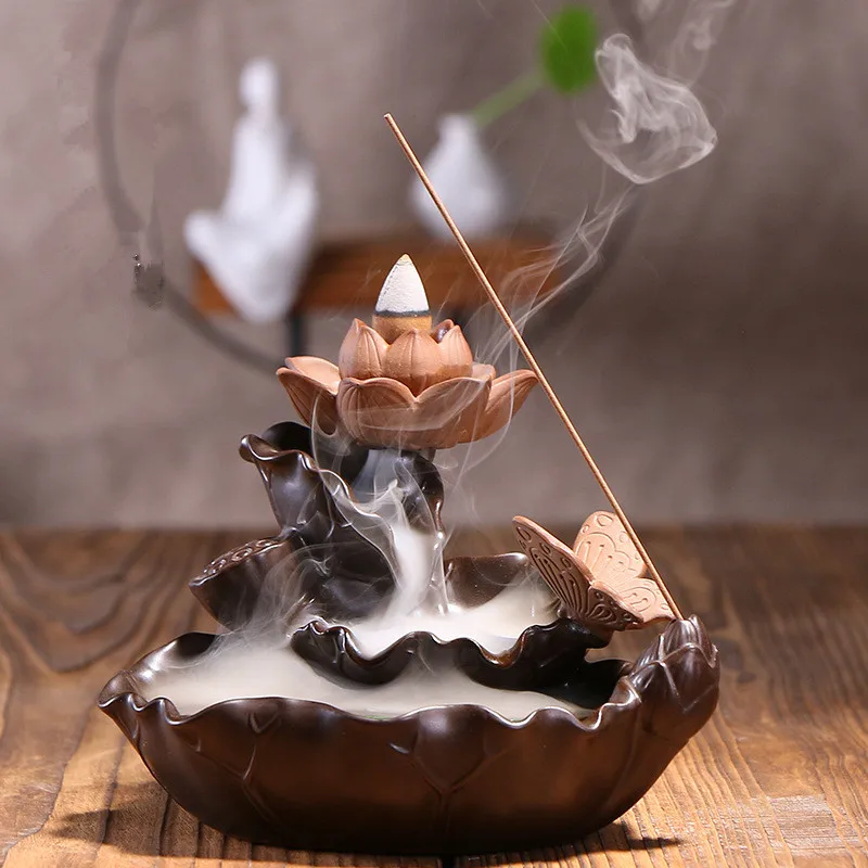 Backflow Incense Cones Burner Lotus Pond Creative Classical Home Decor Burner Incense Stick Holder Censer
Backflow Incense Cones Burner Lotus Pond Creative Classical Home Decor Burner Incense Stick Holder Censer